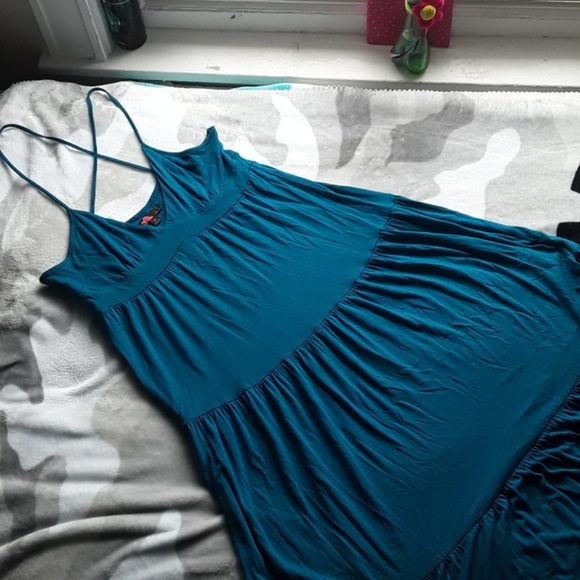💙Long TEAL Maxi Dress, sz M, BEAUTIFUL💙 - Picture 1 of 5